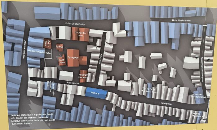 Plan vom mittelalterlichen jüdischen Viertel in Köln